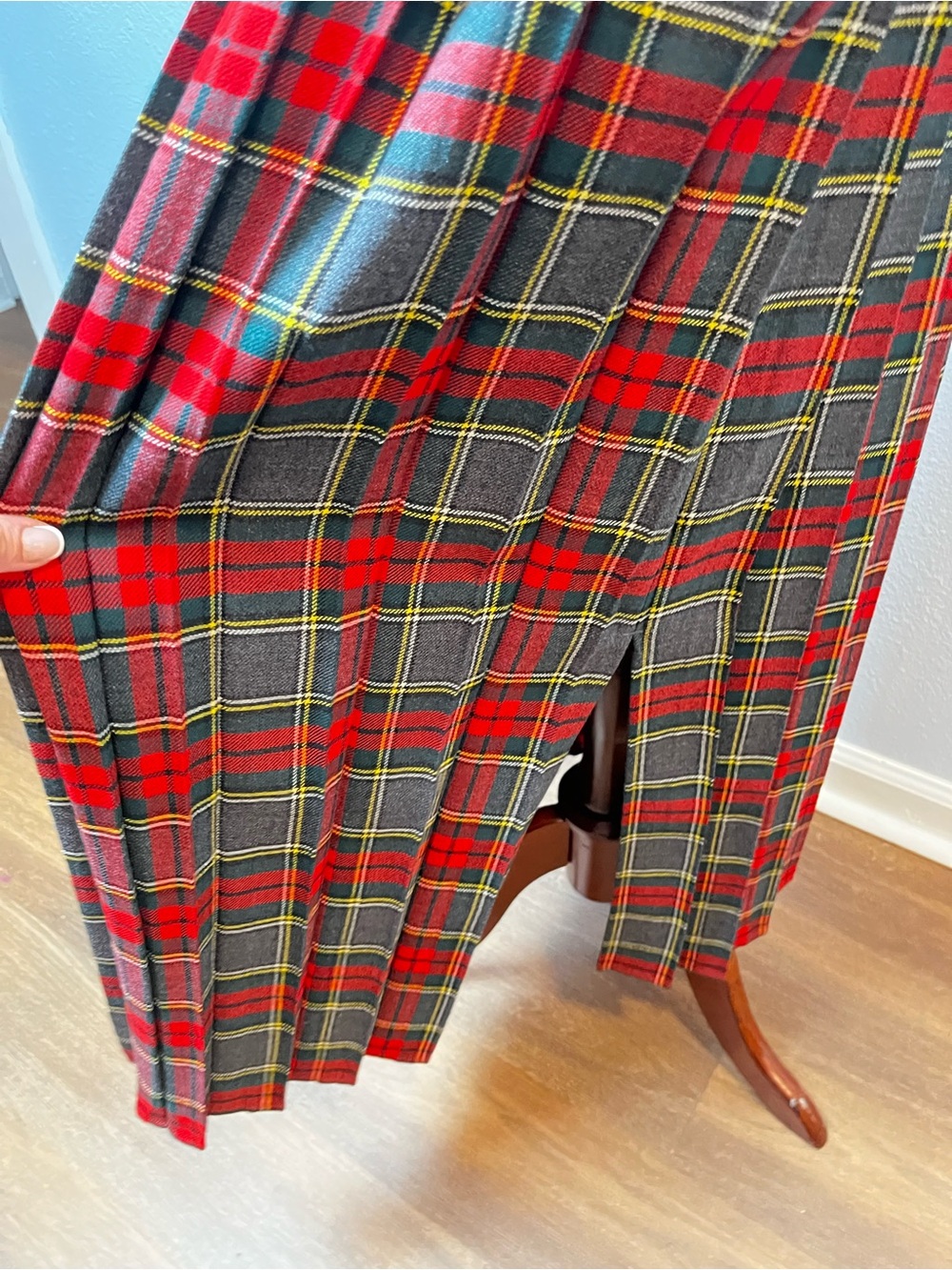 Hunter Bell Tartan Plaid Maxi Wool Skirt Size 4 - Picture 6 of 9